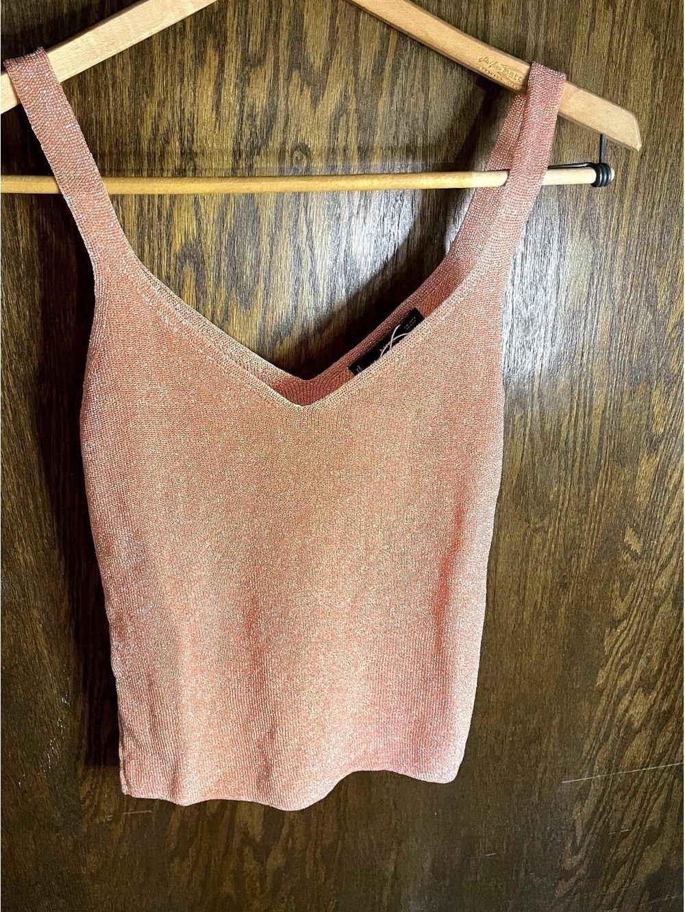 Mango Pink Shimmer Knit Tank Top